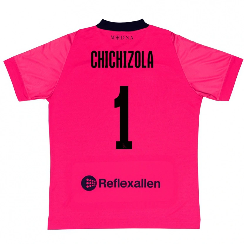Danxen Enfant Leandro Chichizola #1 Maillot de Gardien Rose Vif Noir 2025/26 T-shirt