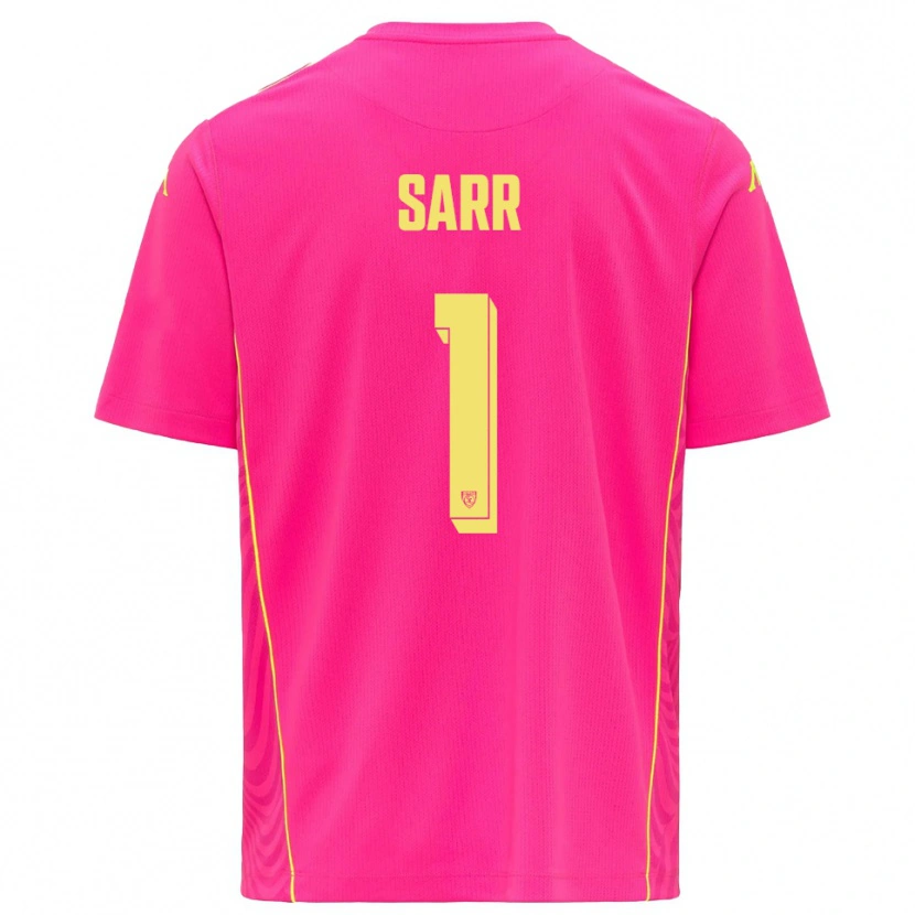 Danxen Enfant Mouhamadou Sarr #1 Maillot de Gardien Rose Vif Jaune 2025/26 T-shirt