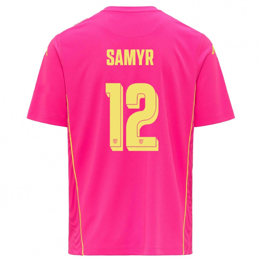 Danxen Enfant Walid Samyr #12 Maillot de Gardien Rose Vif Jaune 2025/26 T-shirt