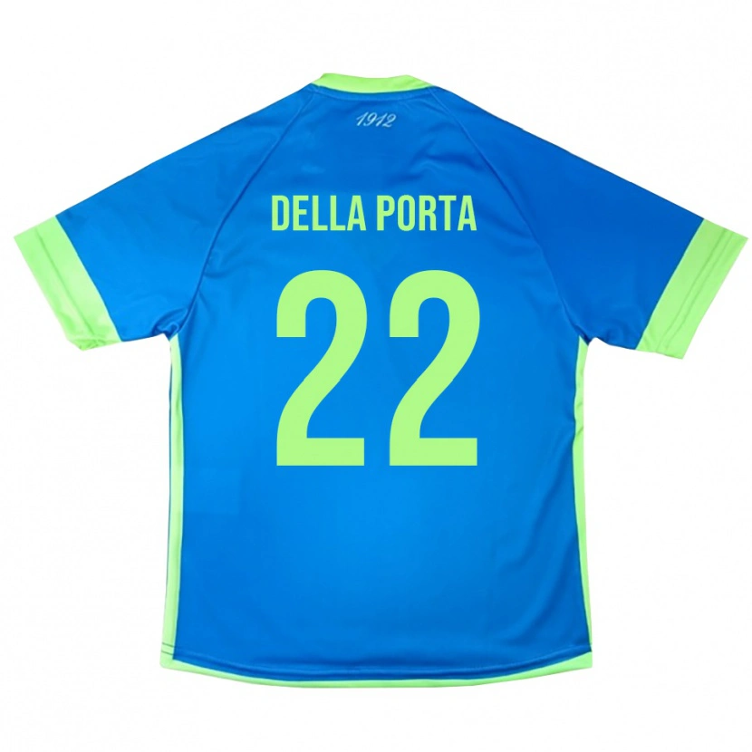 Danxen Enfant Simone Della Porta #22 Maillot de Gardien Bleu Vert Jaune 2025/26 T-shirt