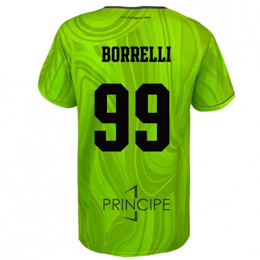 Danxen Enfant Edoardo Borrelli #99 Maillot de Gardien Jaune Vert Noir 2025/26 T-shirt