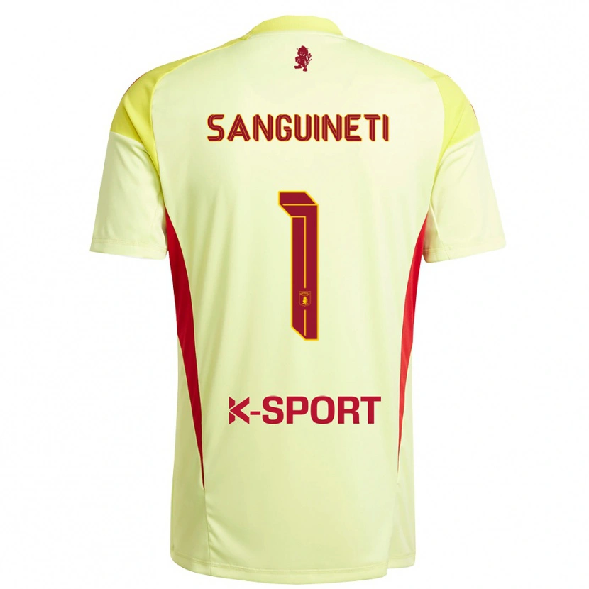 Danxen Enfant Michele Sanguineti #1 Maillot de Gardien Jaune Clair Rouge 2025/26 T-shirt