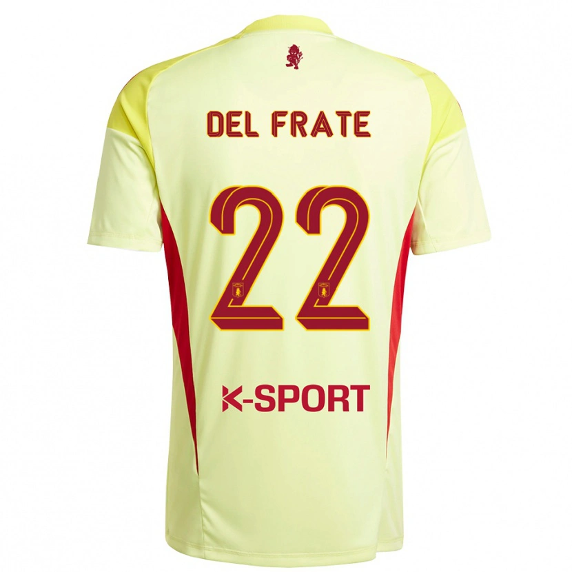 Danxen Enfant Federico Del Frate #22 Maillot de Gardien Jaune Clair Rouge 2025/26 T-shirt