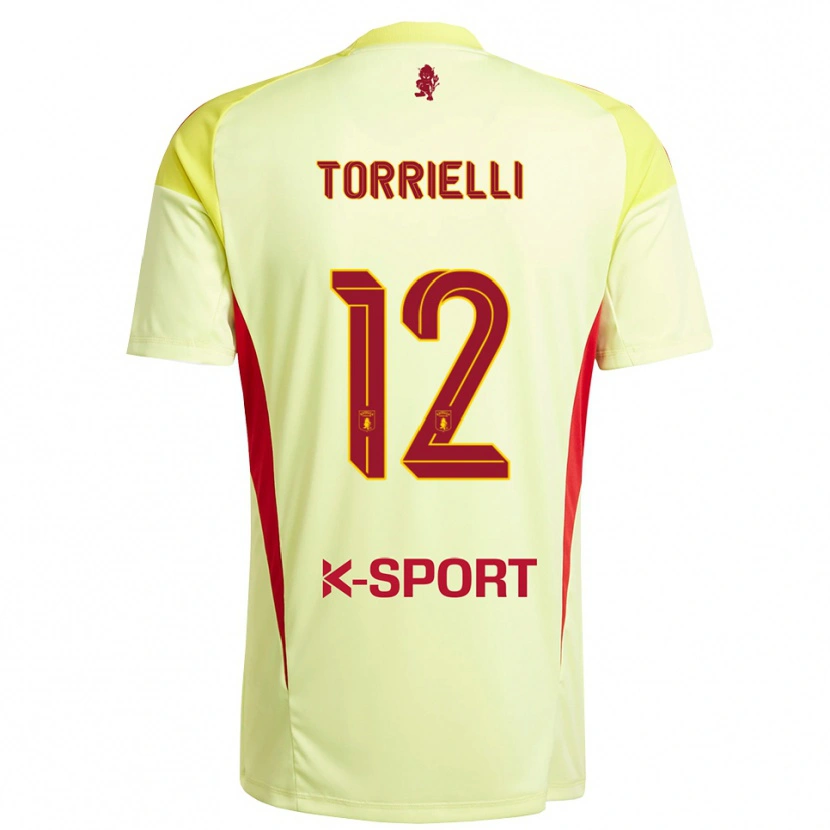 Danxen Enfant Edoardo Torrielli #12 Maillot de Gardien Jaune Clair Rouge 2025/26 T-shirt
