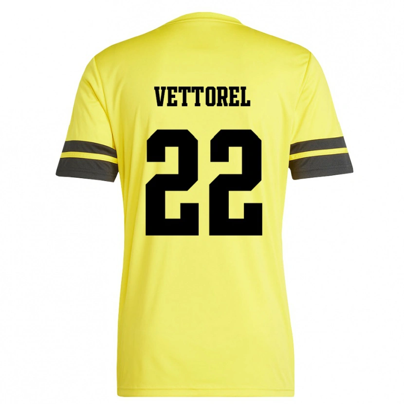 Danxen Enfant Thomas Vettorel #22 Maillot de Gardien Jaune Noir 2025/26 T-shirt