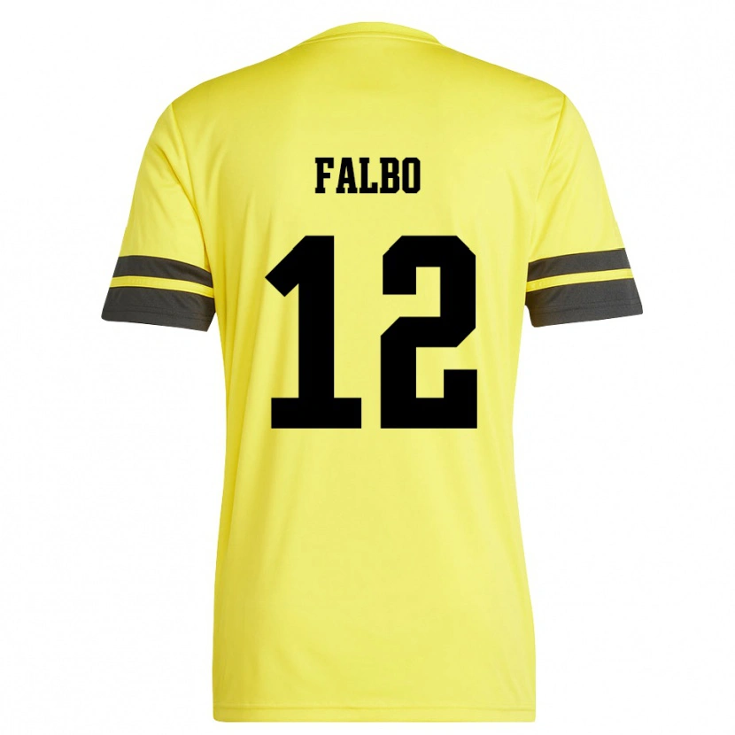 Danxen Enfant Francesco Falbo #12 Maillot de Gardien Jaune Noir 2025/26 T-shirt