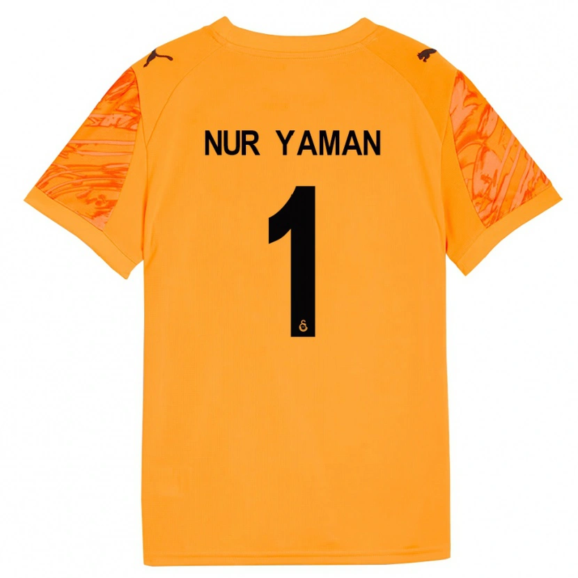Danxen Enfant Gamze Nur Yaman #1 Maillot de Gardien Orange Foncé Noir 2025/26 T-shirt