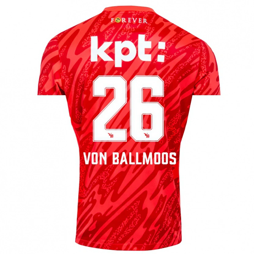 Danxen Enfant David von Ballmoos #26 Maillot de Gardien Rouge Blanc 2025/26 T-shirt