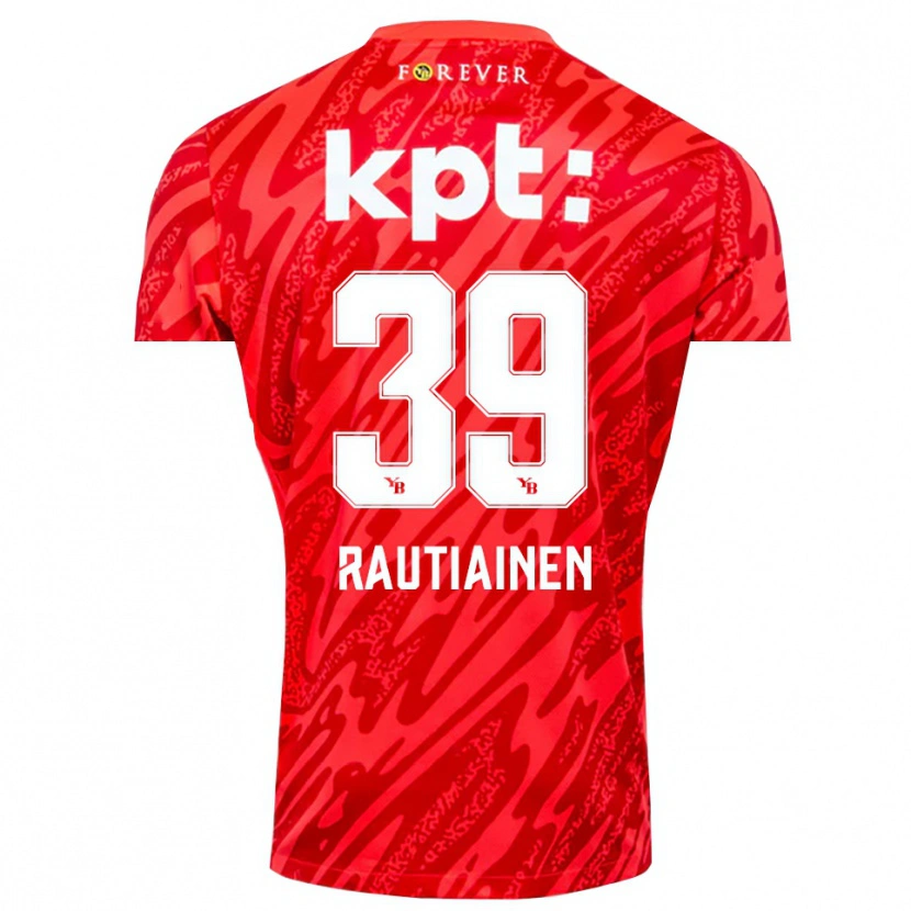 Danxen Enfant Iina Rautiainen #39 Maillot de Gardien Rouge Blanc 2025/26 T-shirt