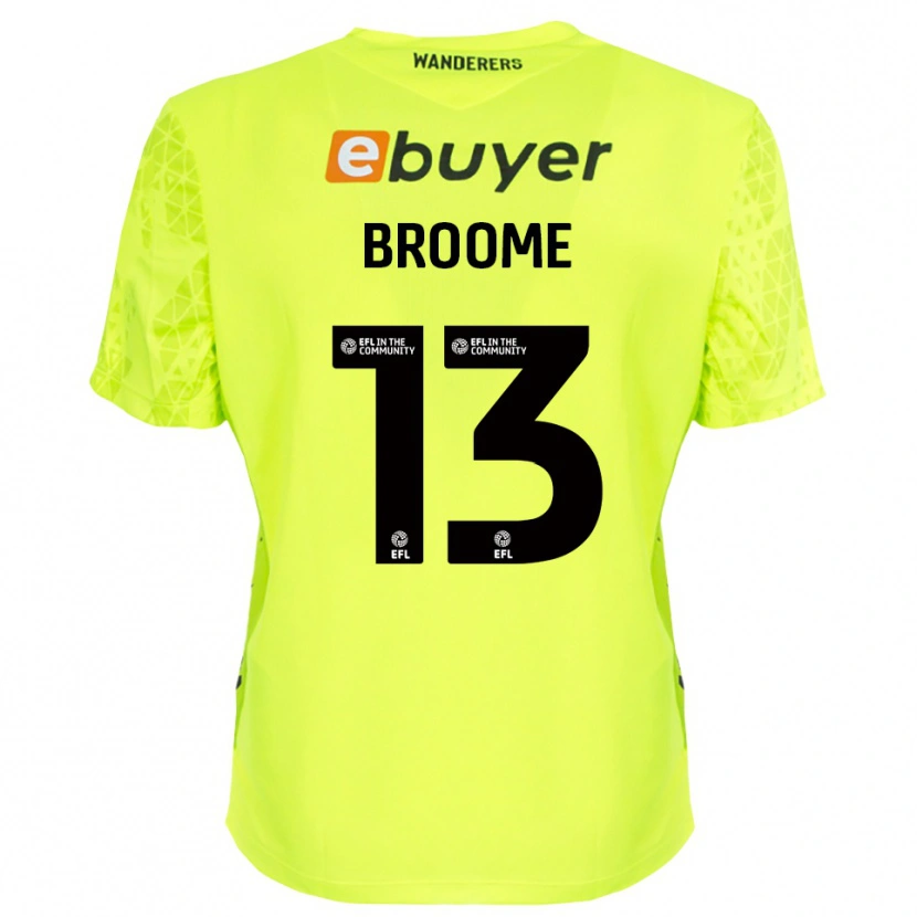 Danxen Enfant Nathan Broome #13 Maillot de Gardien Vert Fluorescent 2025/26 T-shirt