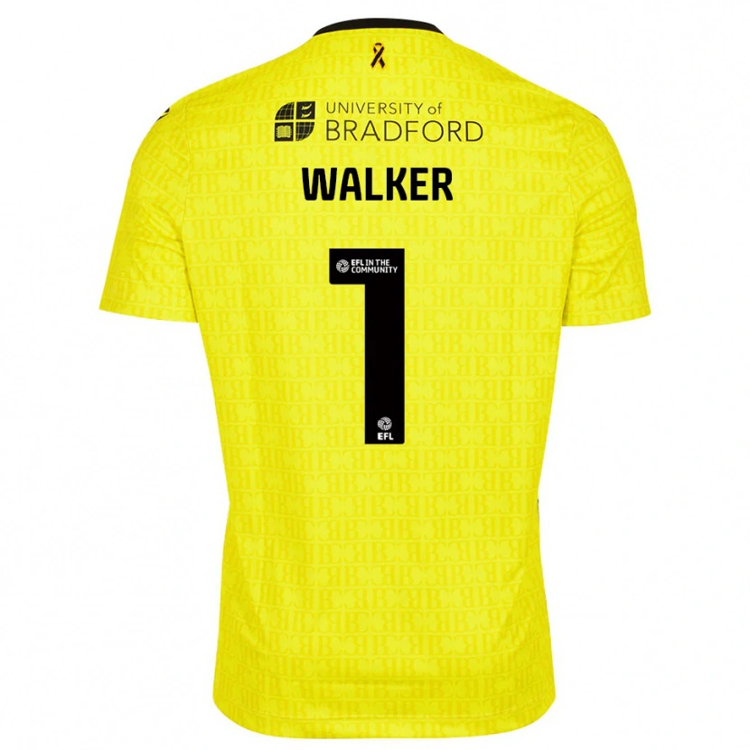 Danxen Enfant Sam Walker #1 Maillot de Gardien Noir Jaune 2025/26 T-shirt
