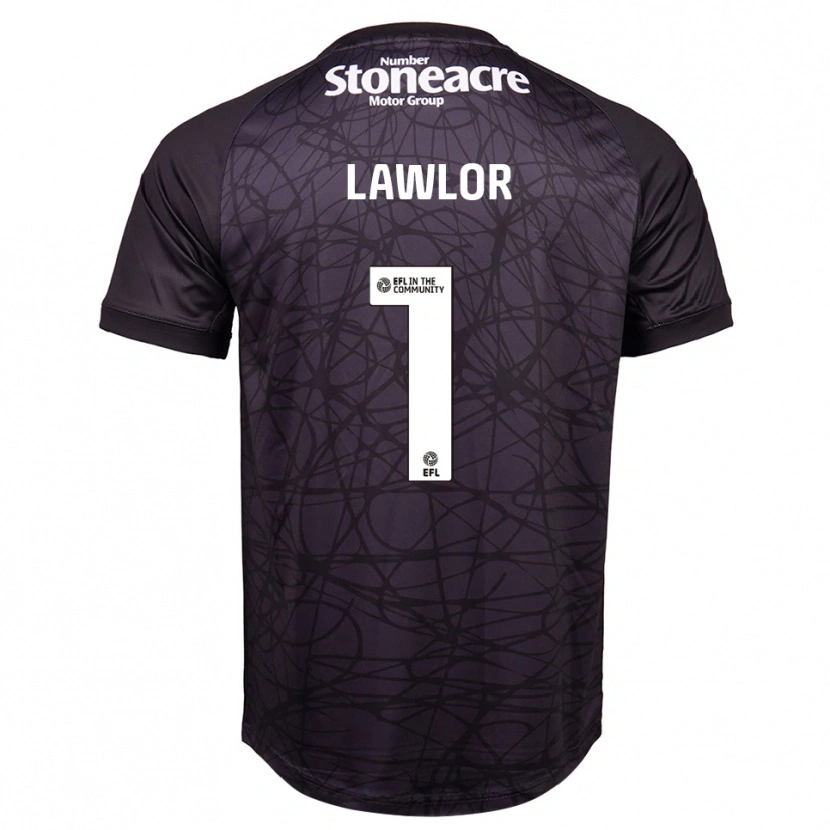 Danxen Enfant Ian Lawlor #1 Maillot de Gardien Noir Blanc 2025/26 T-shirt
