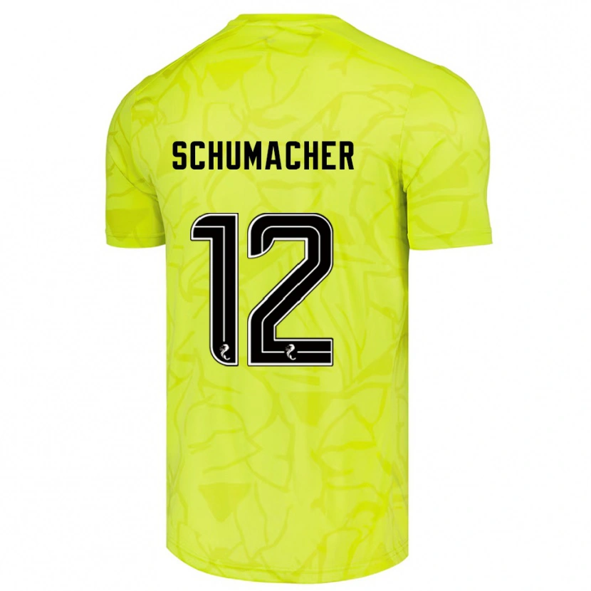 Danxen Enfant Noa Schumacher #12 Maillot de Gardien Jaune Noir 2025/26 T-shirt