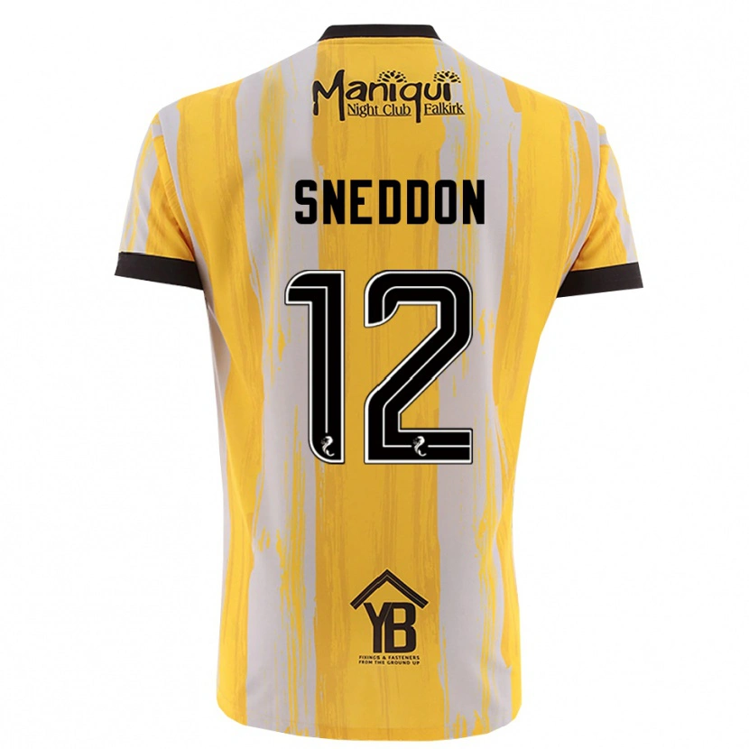 Danxen Enfant Jamie Sneddon #12 Maillot de Gardien Noir Jaune 2025/26 T-shirt