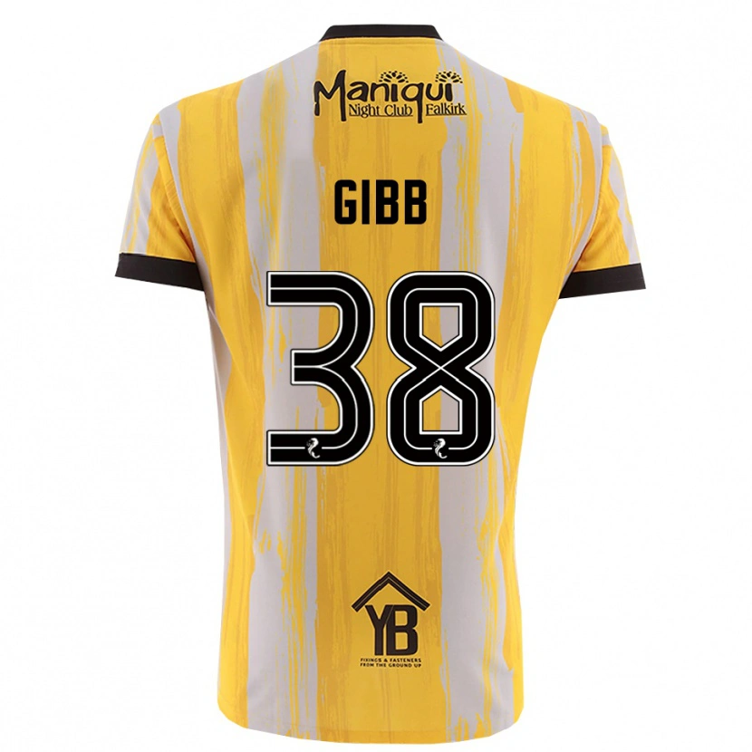 Danxen Enfant Thomas Gibb #38 Maillot de Gardien Noir Jaune 2025/26 T-shirt