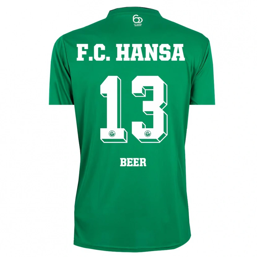 Danxen Enfant Darian Beer #13 Maillot de Gardien Vert Foncé Blanc 2025/26 T-shirt