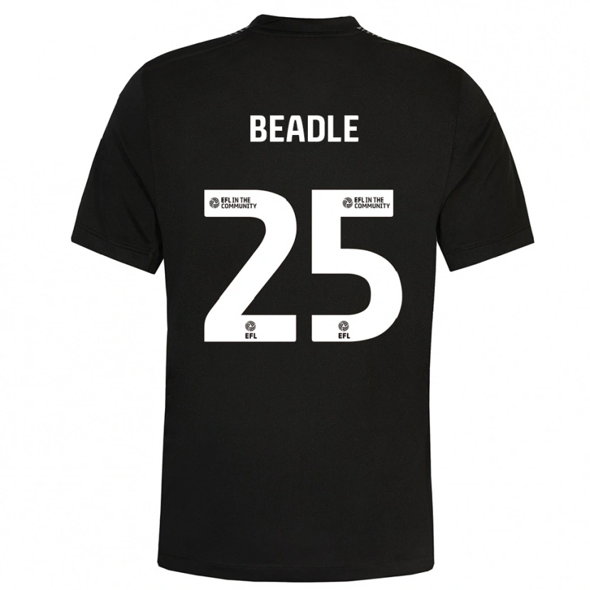 Danxen Enfant James Beadle #25 Maillot de Gardien Noir Blanc 2025/26 T-shirt