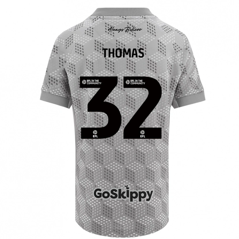 Danxen Enfant Lewis Thomas #32 Maillot de Gardien Gris Noir 2025/26 T-shirt