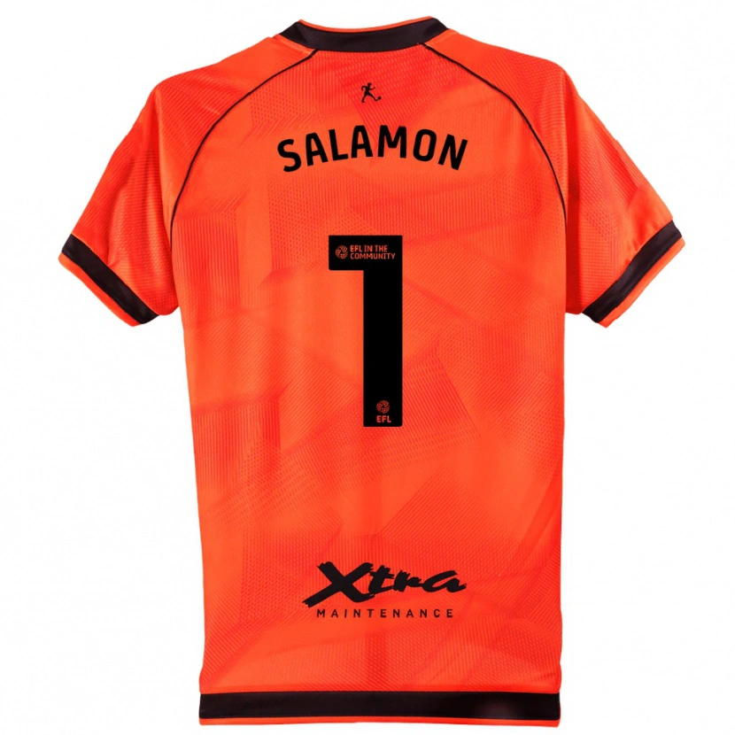 Danxen Enfant Matteo Salamon #1 Maillot de Gardien Noir Orange 2025/26 T-shirt