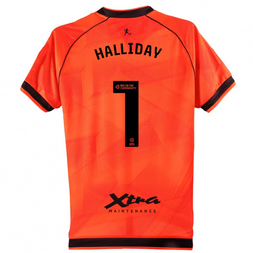Danxen Enfant Joel Halliday #1 Maillot de Gardien Noir Orange 2025/26 T-shirt