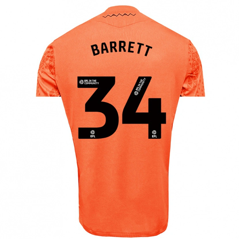 Danxen Enfant Killian Barrett #34 Maillot de Gardien Noir Orange 2025/26 T-shirt