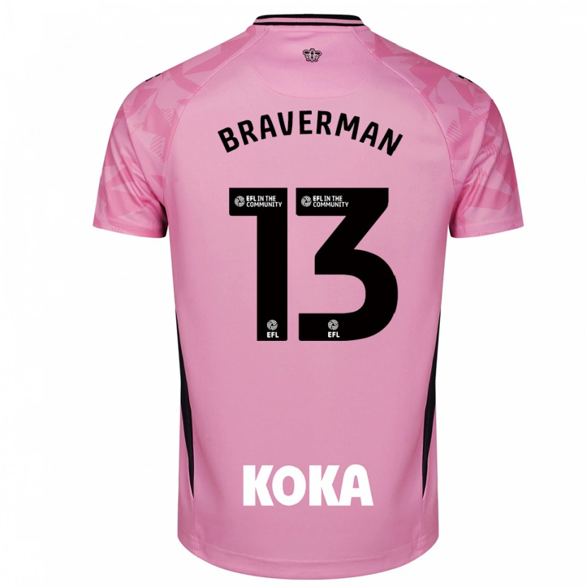 Danxen Enfant Zack Braverman #13 Maillot de Gardien Noir Rose Clair 2025/26 T-shirt