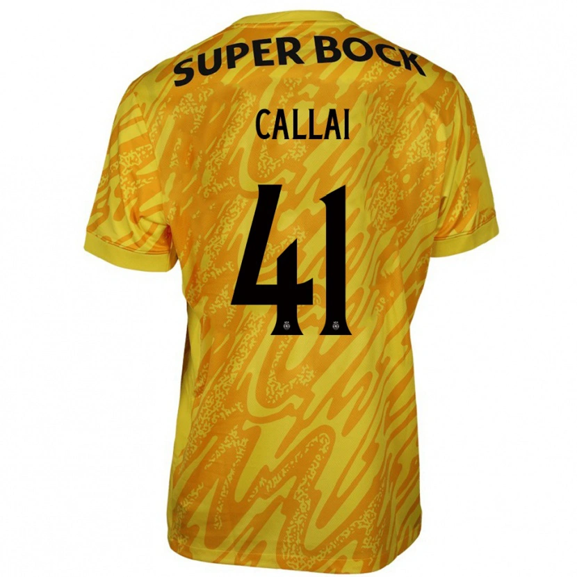 Danxen Enfant Diego Callai #41 Maillot de Gardien Jaune Orange 2025/26 T-shirt