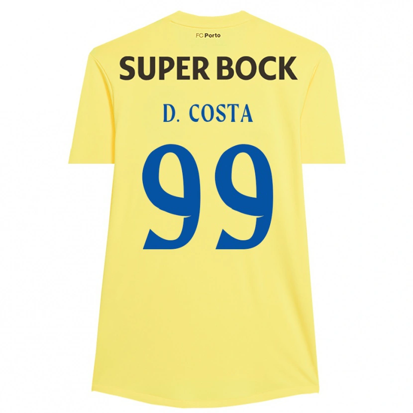 Danxen Enfant Diogo Costa #99 Maillot de Gardien Jaune Clair Noir 2025/26 T-shirt