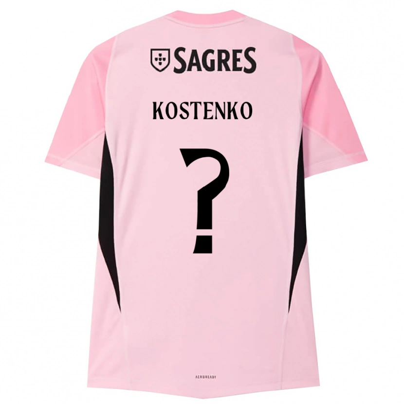 Danxen Enfant Igor Kostenko #0 Maillot de Gardien Rose Noir 2025/26 T-shirt