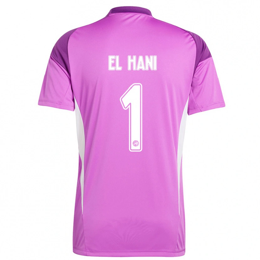 Danxen Enfant Aymean el Hani #1 Maillot de Gardien Violet Clair Blanc 2025/26 T-shirt