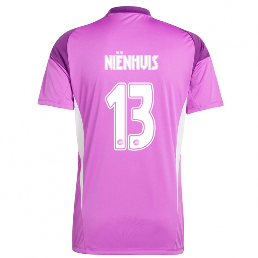 Danxen Enfant Lois Niënhuis #13 Maillot de Gardien Violet Clair Blanc 2025/26 T-shirt