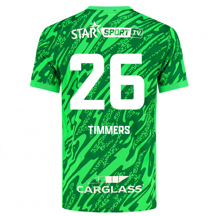 Danxen Enfant Sebastiaan Timmers #26 Maillot de Gardien Vert Foncé Blanc 2025/26 T-shirt