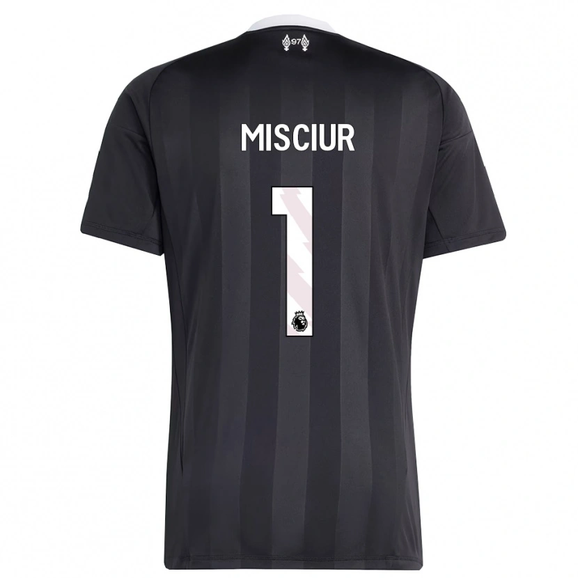 Danxen Enfant Kornel Misciur #1 Maillot de Gardien Noir Blanc 2025/26 T-shirt