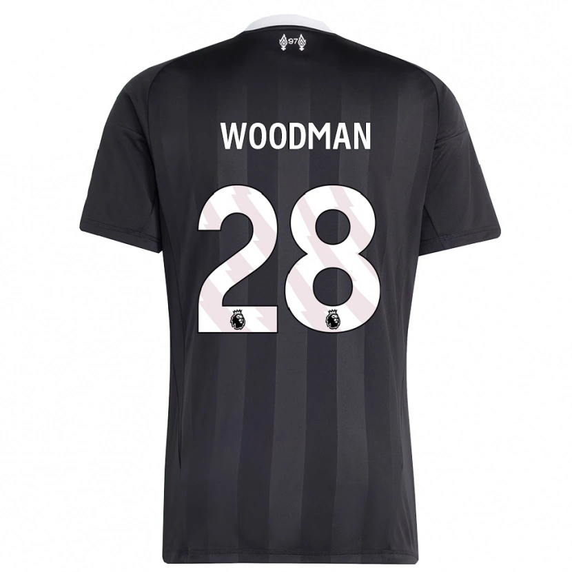 Danxen Enfant Freddie Woodman #28 Maillot de Gardien Noir Blanc 2025/26 T-shirt