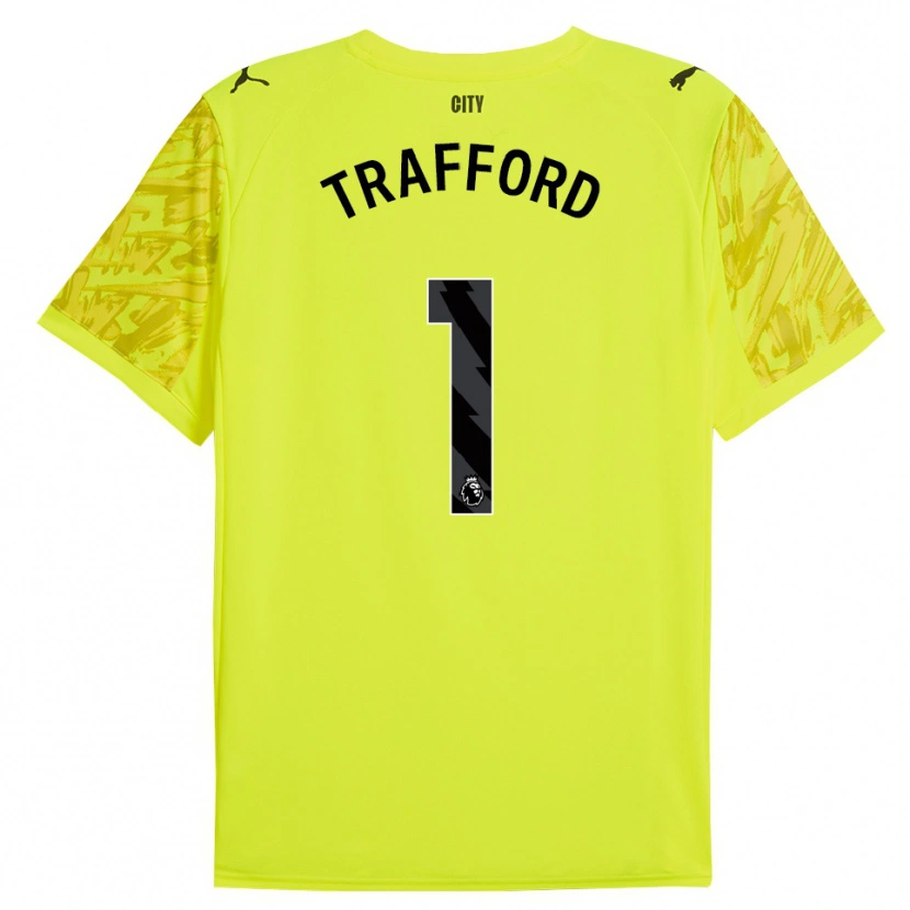 Danxen Enfant James Trafford #1 Maillot de Gardien Jaune Orange Noir 2025/26 T-shirt