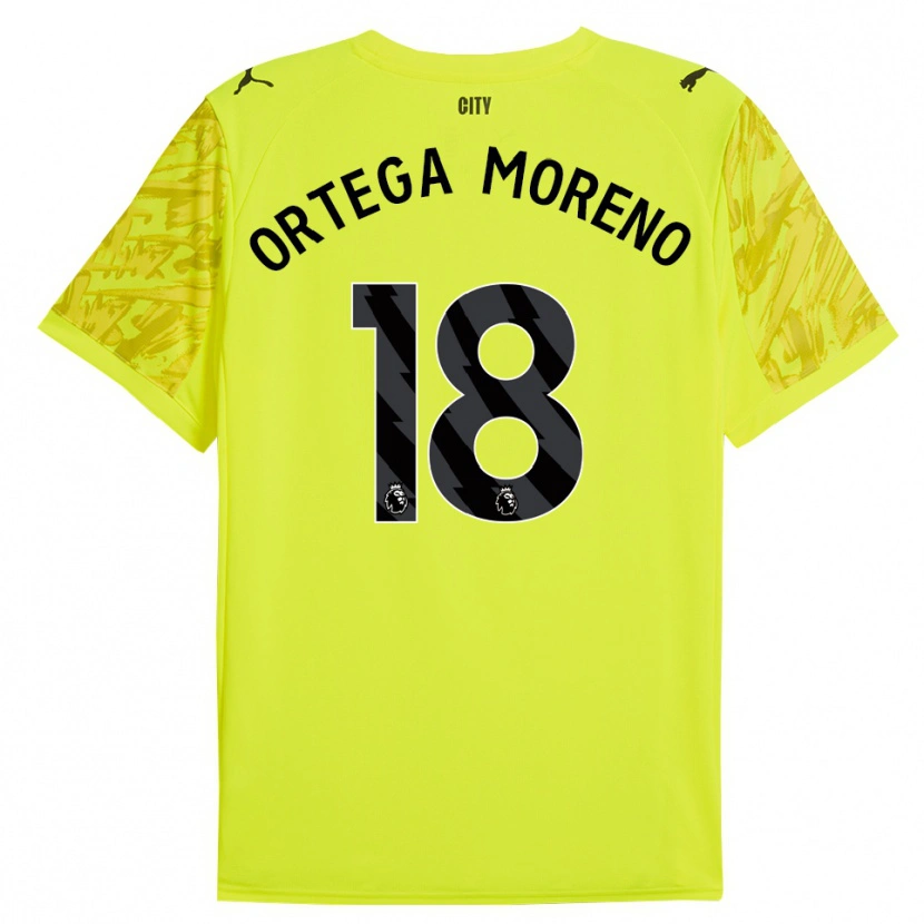 Danxen Enfant Stefan Ortega #18 Maillot de Gardien Jaune Orange Noir 2025/26 T-shirt