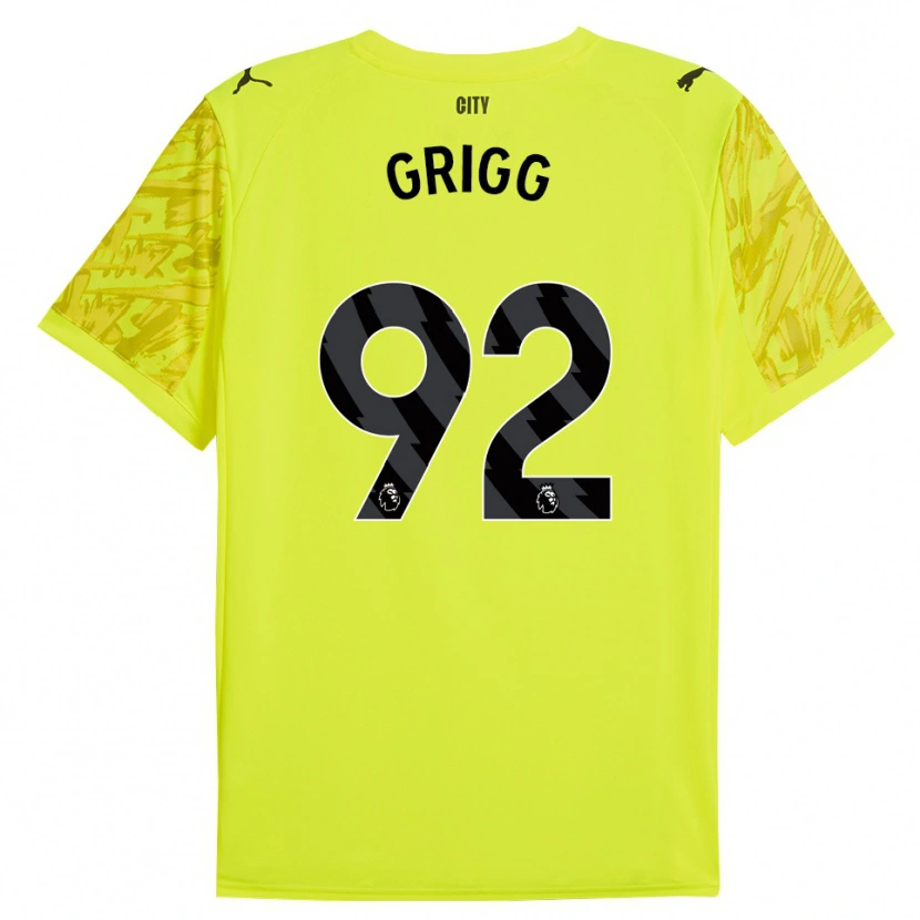 Danxen Enfant Finley Grigg #92 Maillot de Gardien Jaune Orange Noir 2025/26 T-shirt