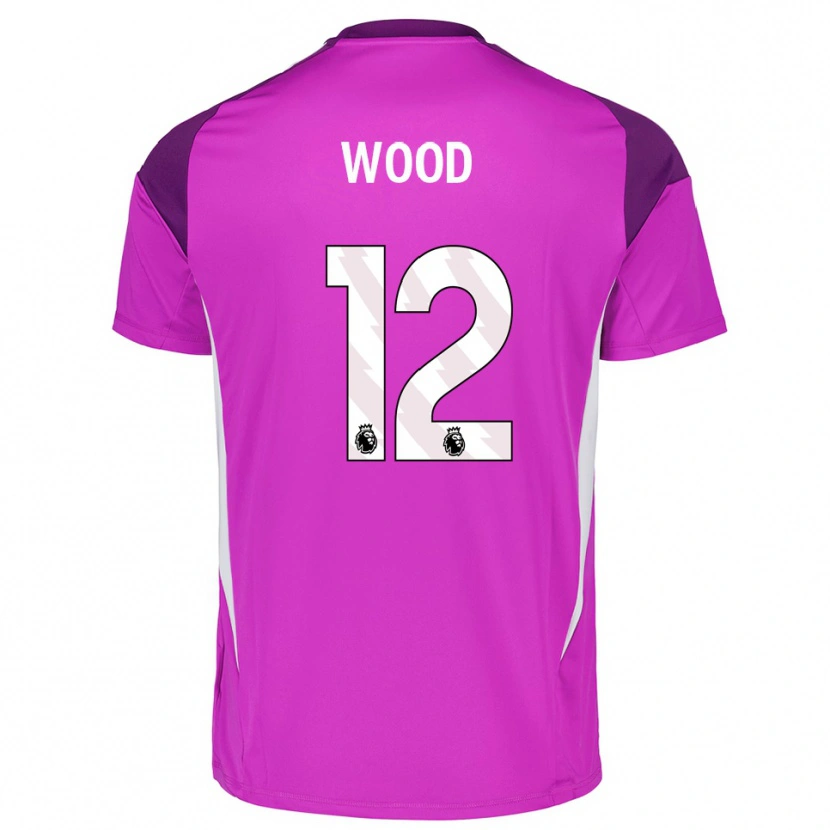 Danxen Enfant Oliver Wood #12 Maillot de Gardien Blanc Violet 2025/26 T-shirt