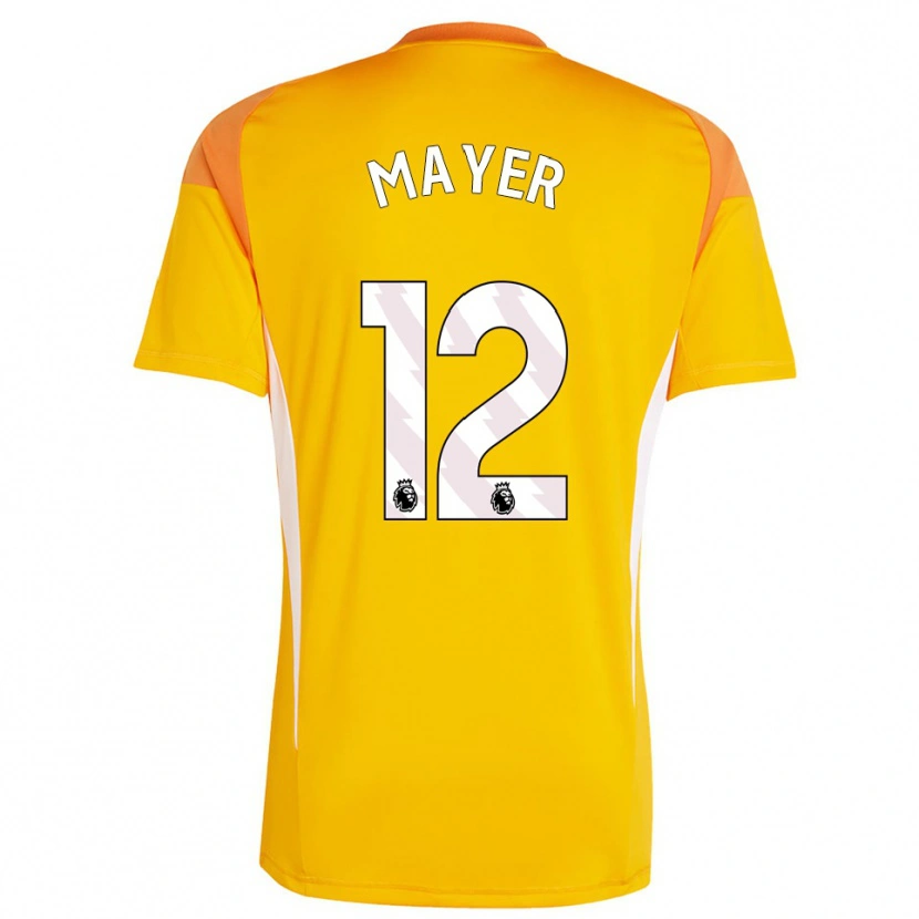 Danxen Enfant Oliver Mayer #12 Maillot de Gardien Blanc Orange 2025/26 T-shirt