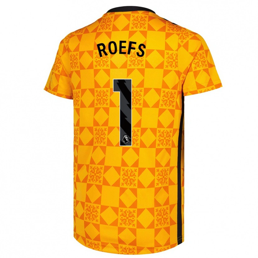 Danxen Enfant Robin Roefs #1 Maillot de Gardien Jaune Noir 2025/26 T-shirt