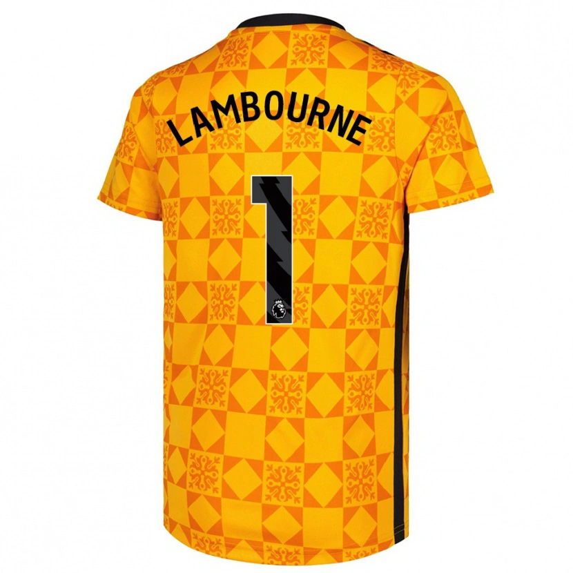 Danxen Enfant Demi Lambourne #1 Maillot de Gardien Jaune Noir 2025/26 T-shirt