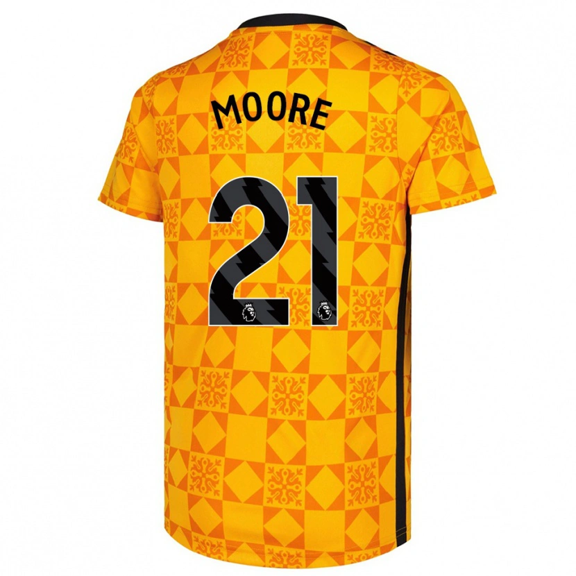 Danxen Enfant Simon Moore #21 Maillot de Gardien Jaune Noir 2025/26 T-shirt