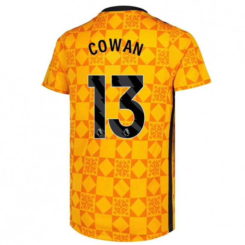 Danxen Enfant Joe Cowan #13 Maillot de Gardien Jaune Noir 2025/26 T-shirt