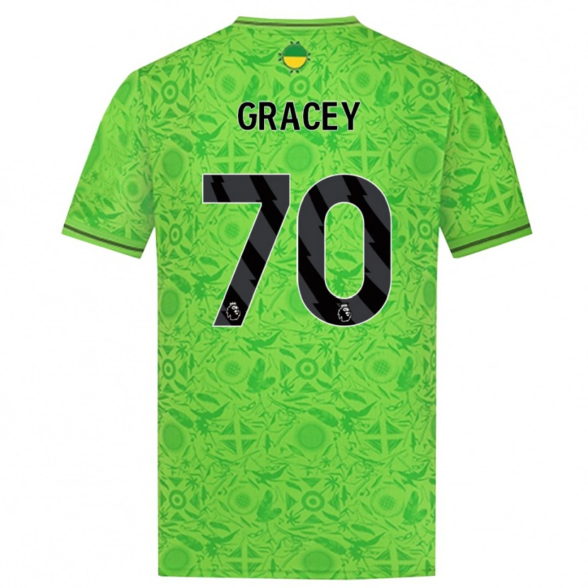 Danxen Enfant Josh Gracey #70 Maillot de Gardien Vert Noir 2025/26 T-shirt