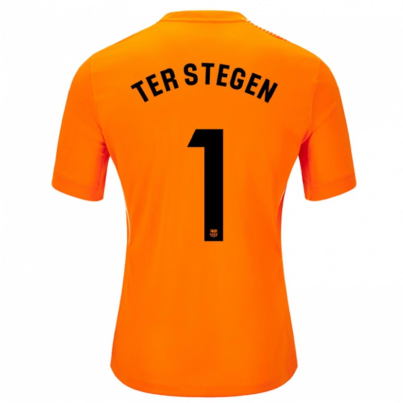Danxen Enfant Marc-André ter Stegen #1 Maillot de Gardien Orange Noir 2025/26 T-shirt