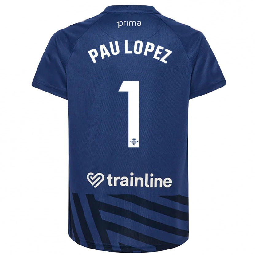 Danxen Enfant Pau López #1 Maillot de Gardien Bleu Roi Blanc 2025/26 T-shirt