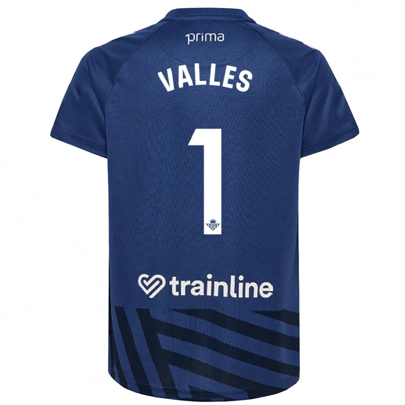 Danxen Enfant Álvaro Valles #1 Maillot de Gardien Bleu Roi Blanc 2025/26 T-shirt