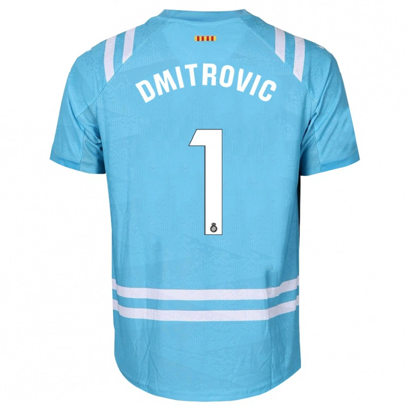 Danxen Enfant Marko Dmitrovic #1 Maillot de Gardien Bleu Clair Blanc 2025/26 T-shirt