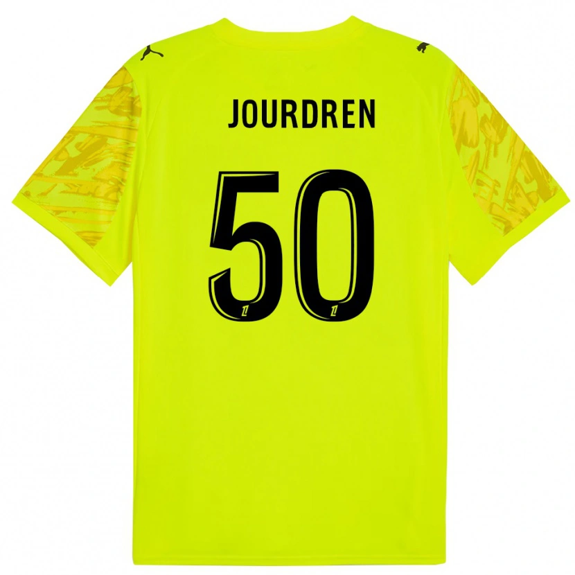 Danxen Enfant Ilan Jourdren #50 Maillot de Gardien Vert Fluo Noir 2025/26 T-shirt