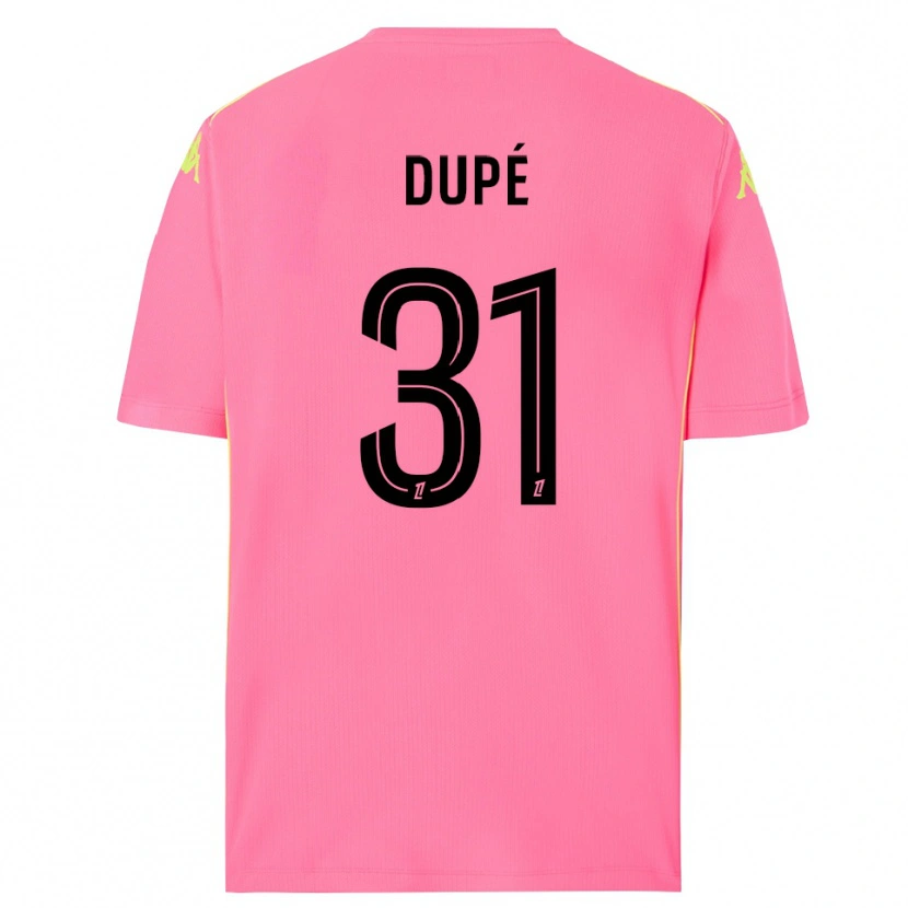 Danxen Enfant Maxime Dupé #31 Maillot de Gardien Rose Fluo Noir 2025/26 T-shirt